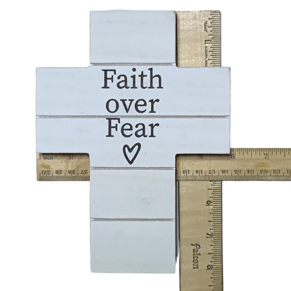 Cross Wall Decor Hanging or Freestanding Religious Home Decor Gift White Black - Picture 8 of 16